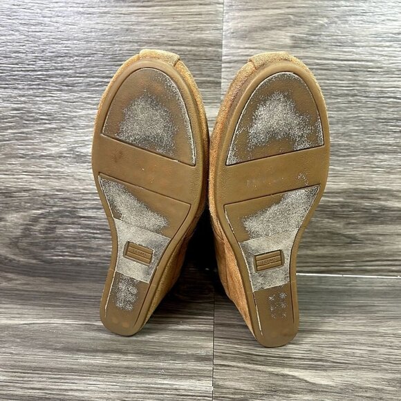 Toms Brown Suede Lace Up‎ Wedge Booties Women's Shoes Size 11 - Picture 8 of 9